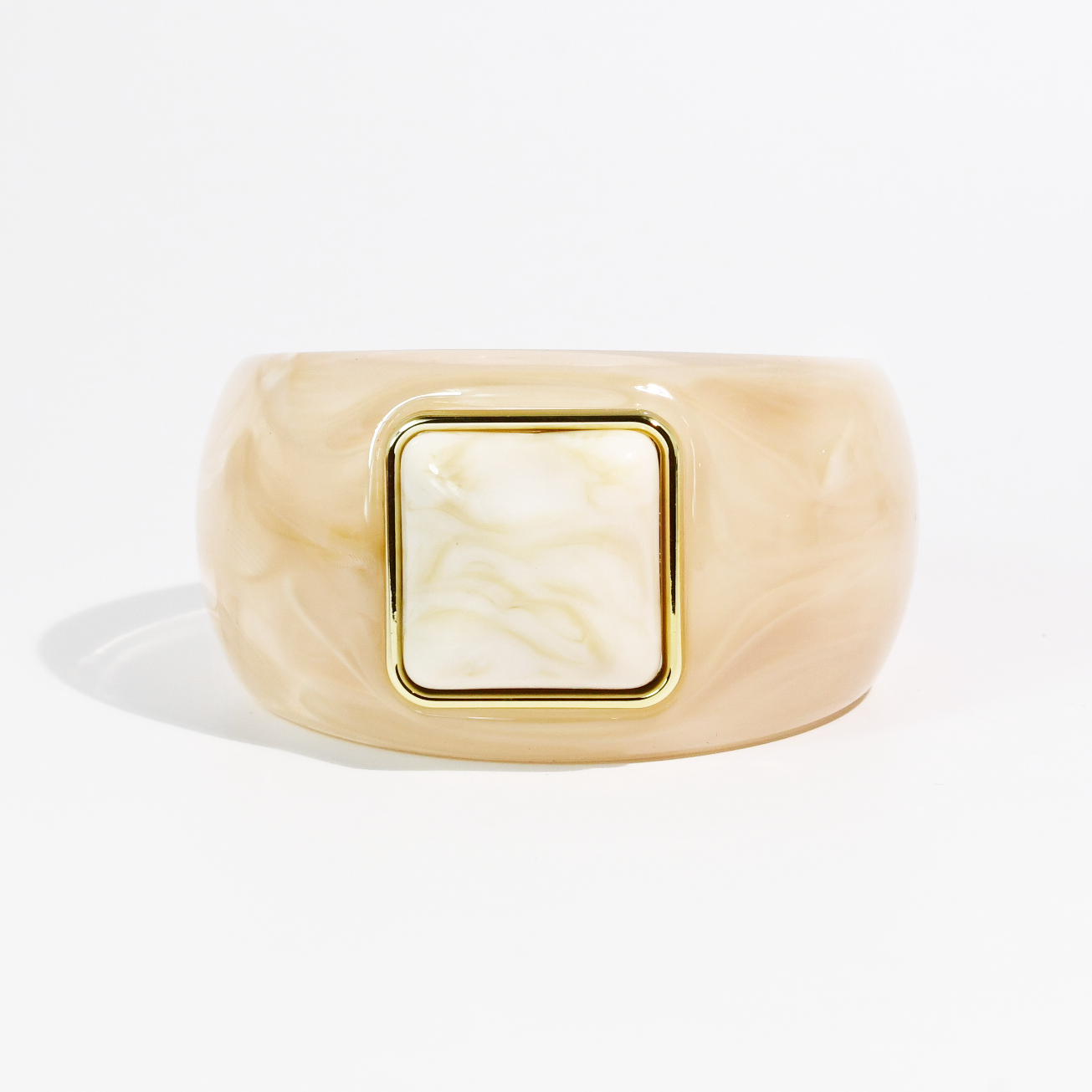 Lucky Girl cream bangle, women's bracelet from Aurea Lux Collective boutique in Lawton, OK, image 1 of 2
