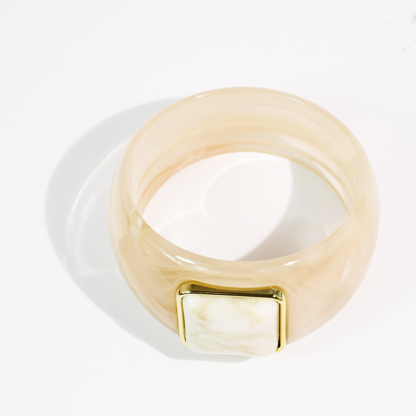 Lucky Girl cream bangle, women's bracelet from Aurea Lux Collective boutique in Lawton, OK, image 2 of 2