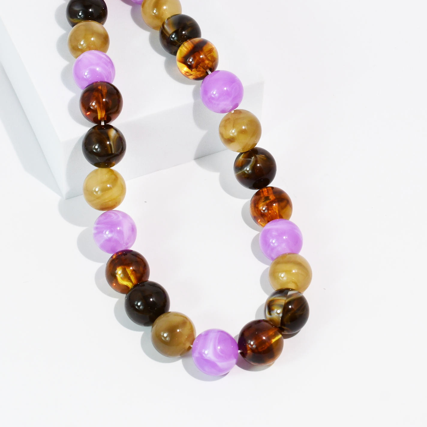 Pop of Joy purple & amber necklace, women's necklace from Aurea Lux Collective boutique in Lawton, OK, image 1 of 2