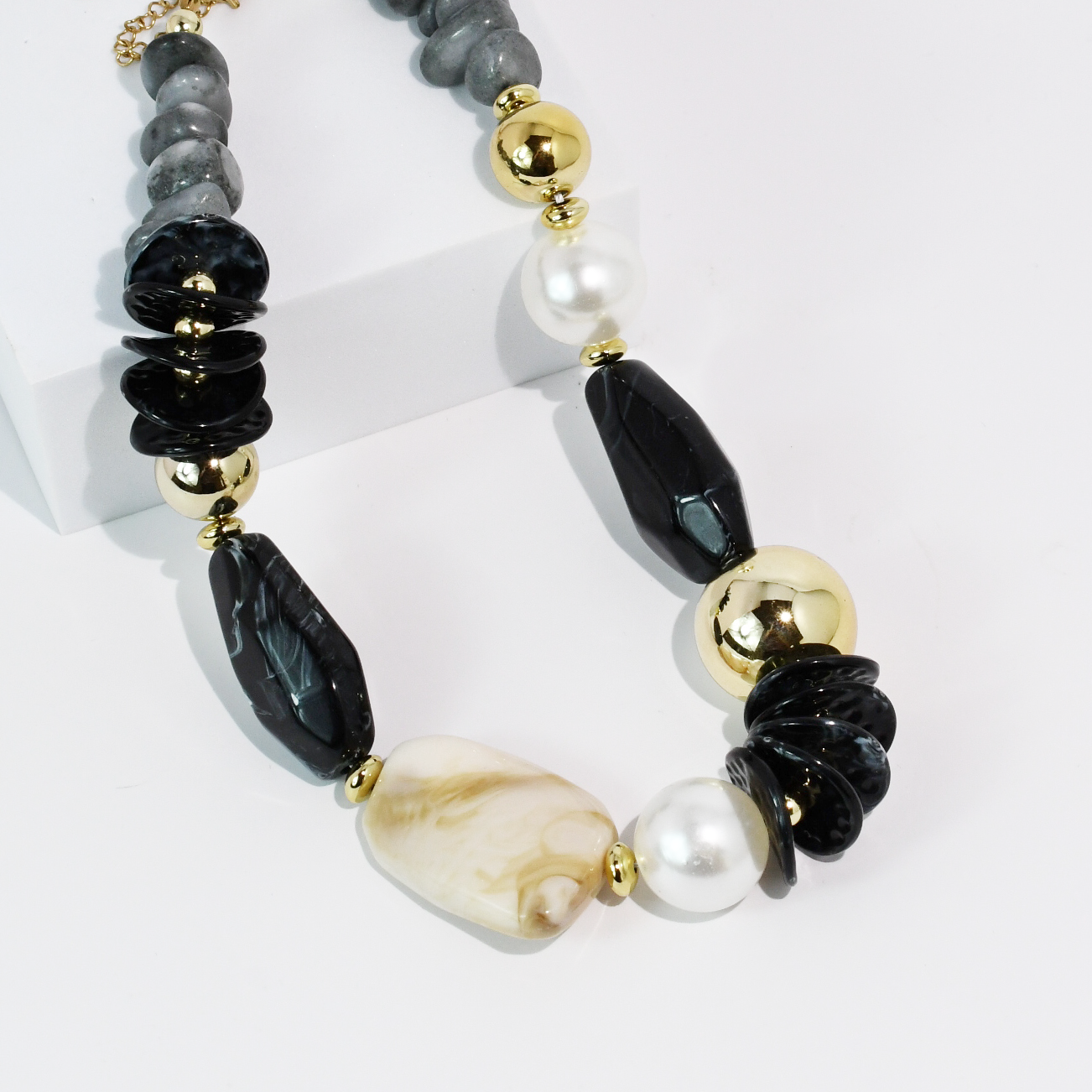 Midnight pearl necklace, women's necklace from Aurea Lux Collective boutique in Lawton, OK, image 1 of 2