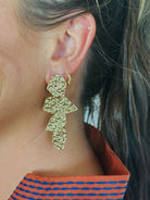 ELECTRA STATEMENT EARRINGS- HAMMERED GOLD BY LINNY CO - Earrings