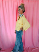 Entro Butter Yellow Ribbed Sweater Top - Tops