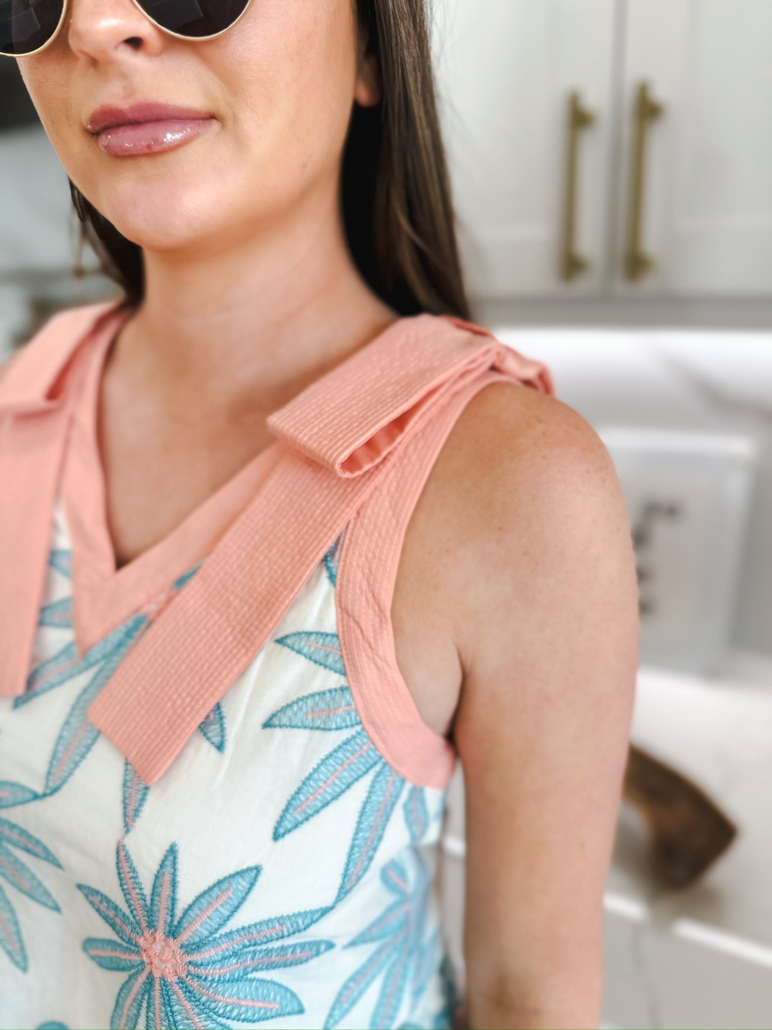 Entro Embroidered Blouse Top - Tops