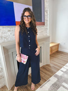 Entro Navy Trousers - Bottoms