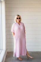 Entro Pink Gingham Maxi Dress - Dress