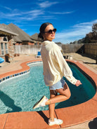 Entro Yellow and White Stripe Button Down Top - Tops