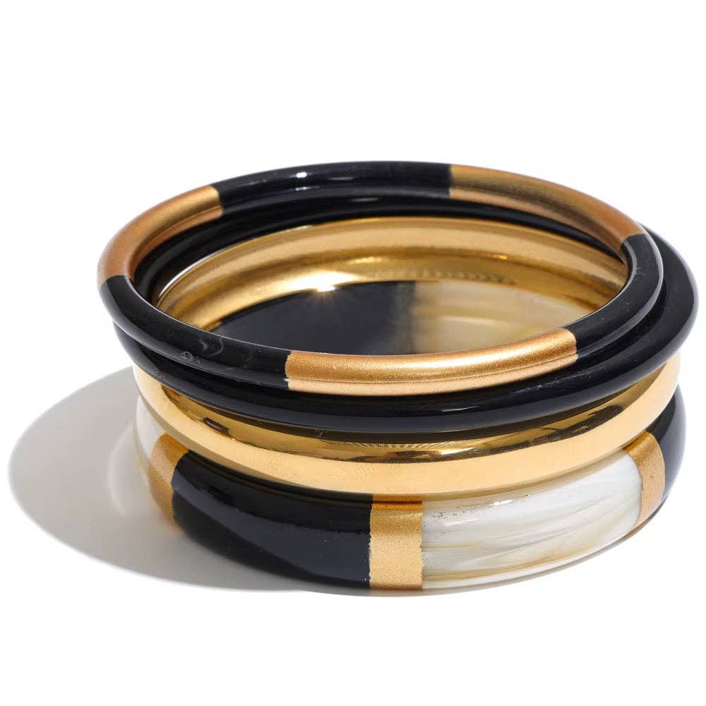 Waterproof the Socialite bangle set black, women's bracelet from Aurea Lux Collective boutique in Lawton, OK