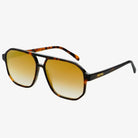 Freyrs Billie unisex aviator sunglasses with tortoise shell frames and gradient amber lenses.