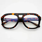 Freyrs Voyager oversized aviator reading glasses with tortoise shell frames and clear lenses. Marked "VOYAGER 142-1".
