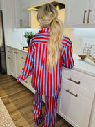 LILAC STRIPED SATIN CUTE PJ SET BY KATYDID