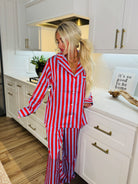 LILAC STRIPED SATIN CUTE PJ SET BY KATYDID