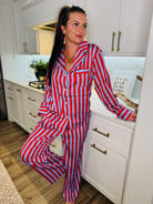 LILAC STRIPED SATIN CUTE PJ SET BY KATYDID