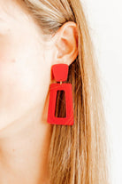 KENNEDY STATEMENT EARRINGS TRUE RED - Earrings