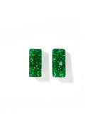 CAROLINE GREEN GLITTER STUDS - Earrings