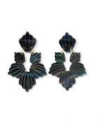 MICHELLE STATEMENT EARRINGS- BLACK IRIDESCENT BY LINNY CO - Earrings