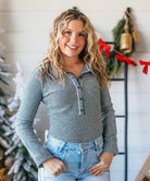 NAVY AND WHITE COLLARED BODYSUIT - Tops