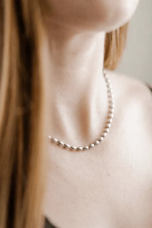 Brooke silver necklace, women's necklace from Aurea Lux Collective boutique in Lawton, OK, image 2 of 2