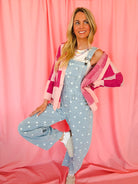 Peach Love Polka Dot Barrel Overalls - Romper