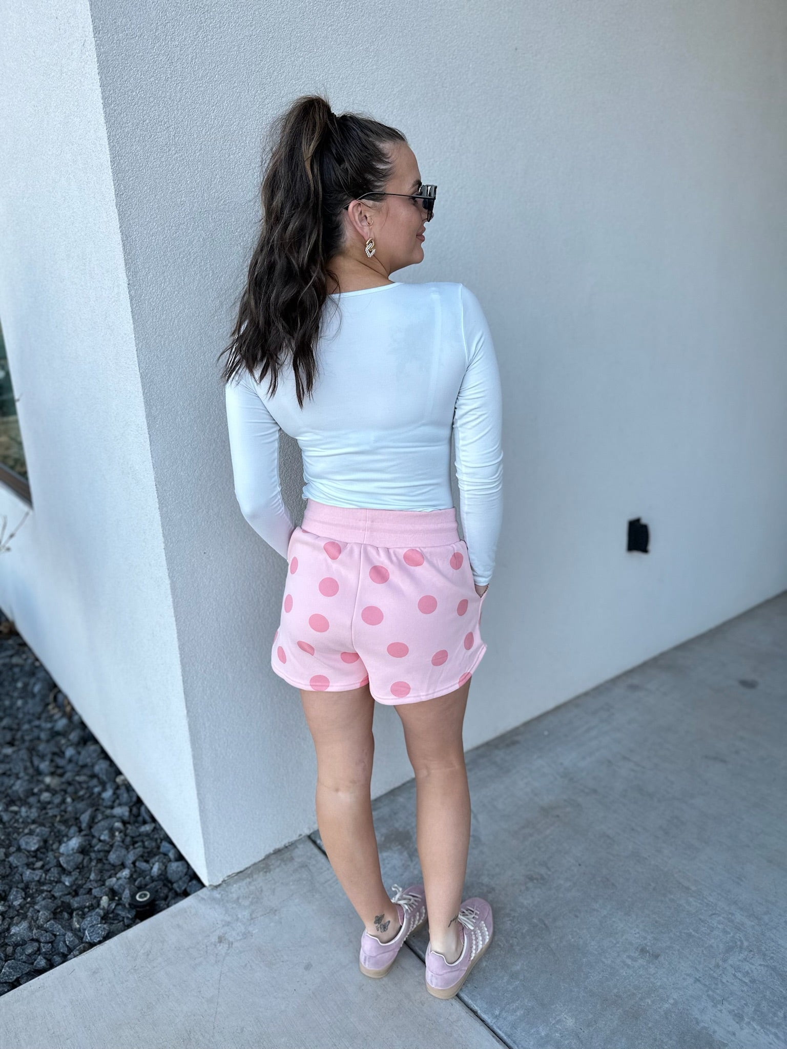 POPPY AND PINE PINK POLKA DOT SHORTS - Bottoms