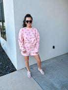 POPPY & PINE BLUSH PINK POLKA DOT SWEATSHIRT - Tops