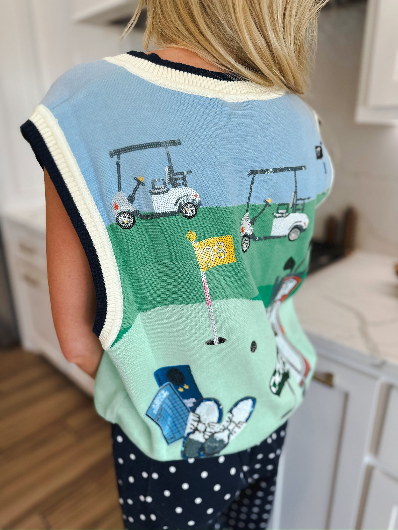 Queen of Sparkles Golf Course Icon Knit Vest