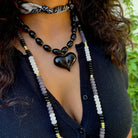 GEMELLI ROXIE BEADED STATEMENT NECKLACES- Green Pink and Black - Black - Necklaces