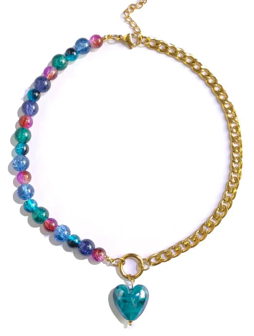 HALF AND HALF HEART NECKLACE - Necklaces